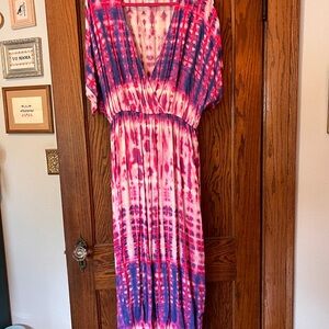 Forever 21 Pink and Purple Dolman Sleeve Maxi Dress